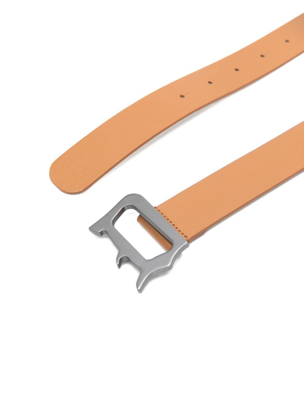 Cintura per bambino DONDUP Kids marrone con fibbia con logo - Rubino Kids