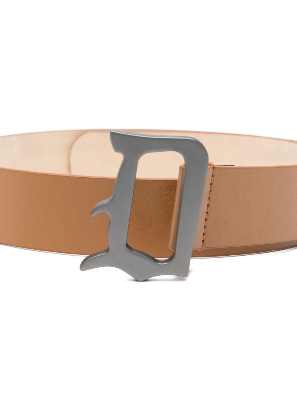 Cintura per bambino DONDUP Kids marrone con fibbia con logo - Rubino Kids