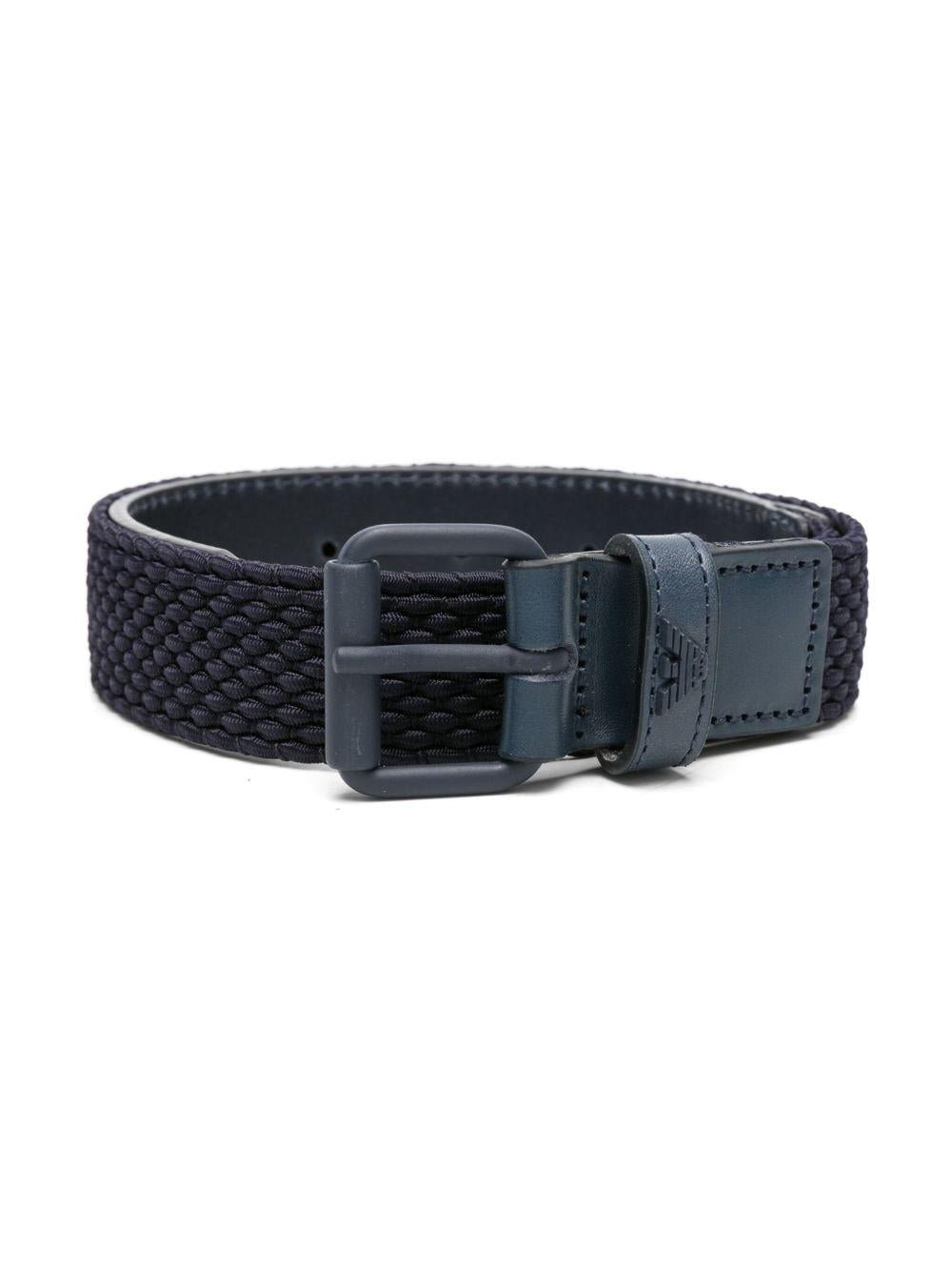Cintura per bambino Emporio Armani Kids blu con design a intreccio - Rubino Kids