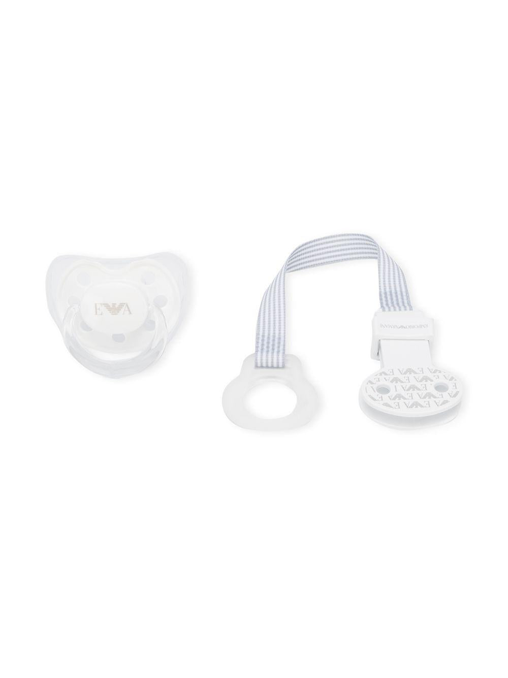 Ciuccio per neonati Emporio Armani Kids bianco con stampa - Rubino Kids