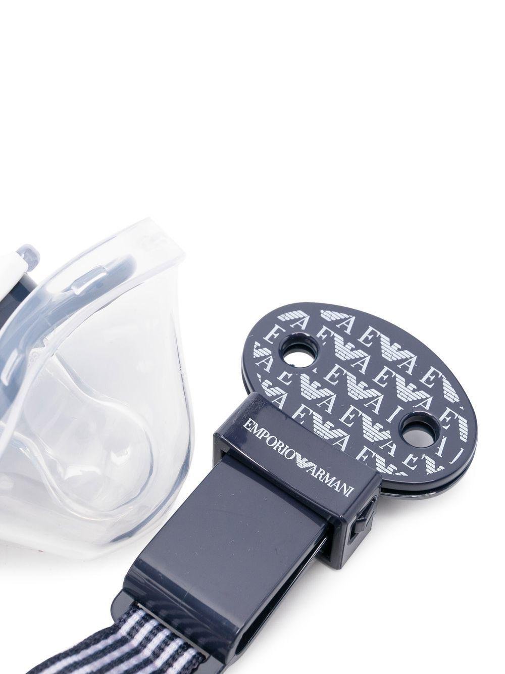 Ciuccio per neonato Emporio Armani Kids blu con stampa - Rubino Kids