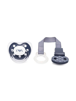 Emporio Armani Kids blue printed baby pacifier