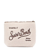 Clutch MC2 Saint Barth Kids beige con stampa logo - Rubino Kids