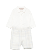 Completo camicia e pantaloncini per neonato La Stupenderia azzurro con motivo a quadri - Rubino Kids