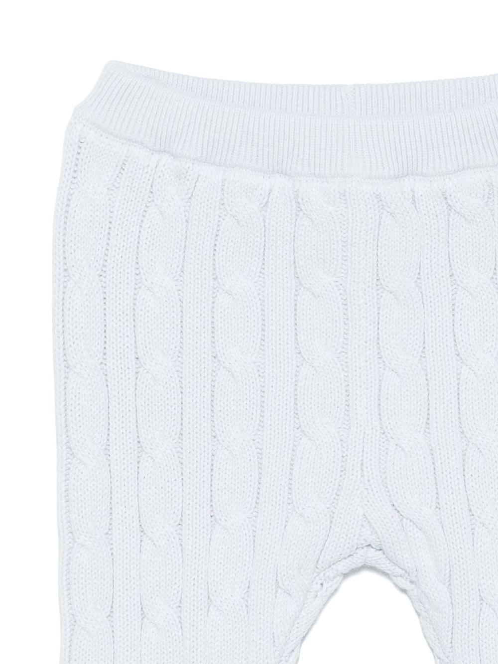 Completo cardigan e pantaloni per neonata Polo Ralph Lauren Kids azzurro con elstico in vita - Rubino Kids