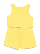 Completo con stampa logo per bambino Moschino Kids giallo con scollo rotondo - Rubino Kids