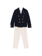 Completo doppiopetto per bambino Colorichiari blu con catena rimovibile (5 pezzi) - Rubino Kids