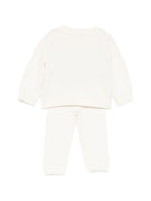 Completo due pezzi maglioncino e pantaloni per neonato Bonpoint beige con disegno ricamato - Rubino Kids