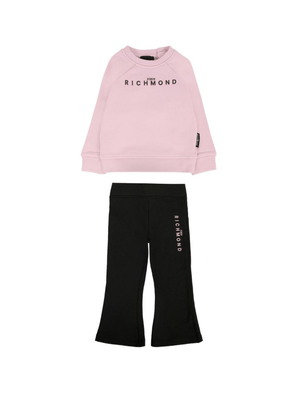 John Richmond Junior pink sweatshirt and trousers set for baby girls
