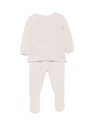 Completo maglione e pantaloni per neonati Paz Rodríguez beige con chiusura con bottoni - Rubino Kids