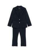 Completo per bambina John Richmond Junior blu monopetto con tasca a filetto sul petto - Rubino Kids