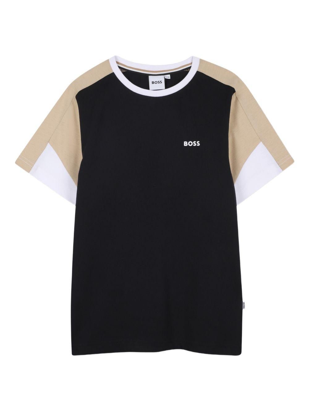 Completo per bambino Boss Kids nero con dettagli a contrasto - Rubino Kids