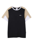 Completo per bambino Boss Kids nero con dettagli a contrasto - Rubino Kids