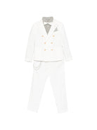 Completo per bambino Colorichiari bianco modello doppiopetto (3 pezzi) - Rubino Kids