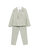 Completo per bambino Colorichiari verde con motivo gessato (5 pezzi) - Rubino Kids