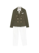 Completo per bambino Colorichiari verde con revers a punta - Rubino Kids