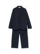 Completo per bambino Paolo Pecora Kids blu in twill con giacca monopetto - Rubino Kids