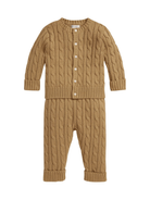 Completo per neonati Polo Ralph Lauren Kids marrone con maglia intrecciata - Rubino Kids