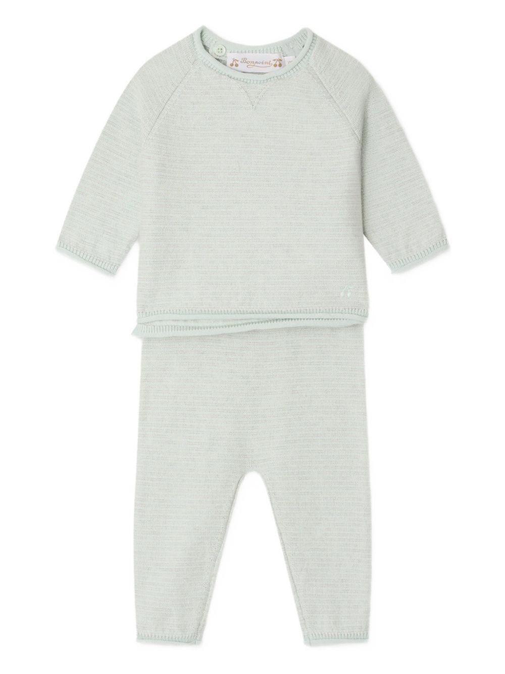 Completo per neonato Bonpoint verde a girocollo - Rubino Kids