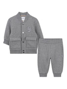 Completo per neonato Boss Kids grigio con applicazione logo - Rubino Kids