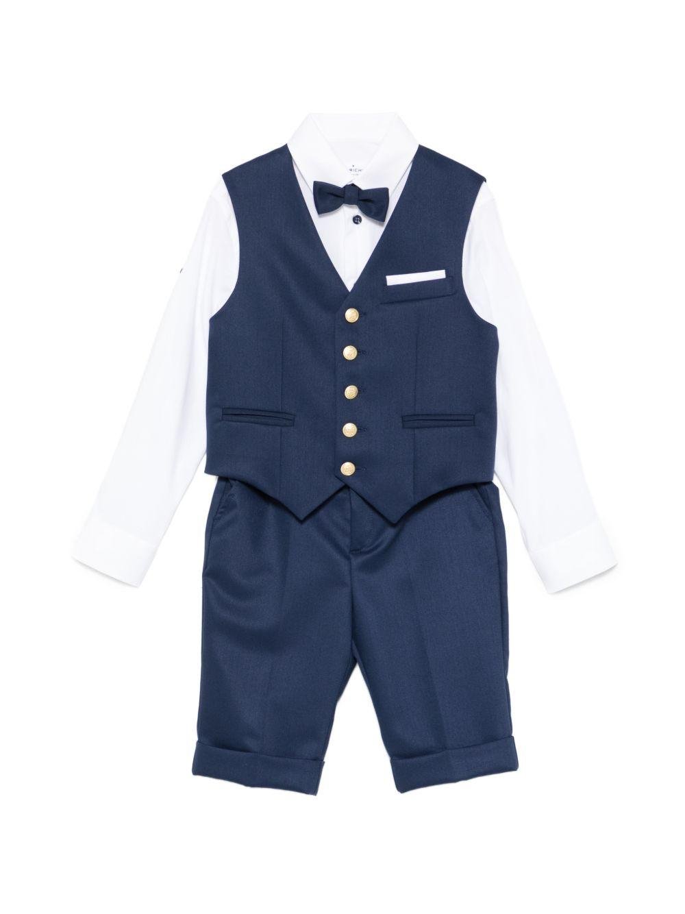 Completo per neonato Colorichiari blu con papillon - Rubino Kids