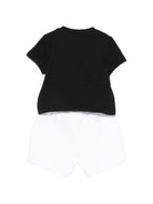 Completo per neonato Karl Lagerfeld Kids nero con stampa grafica - Rubino Kids