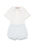 Completo per neonato La Stupenderia bianco a quadretti con colletto Peter Pan - Rubino Kids