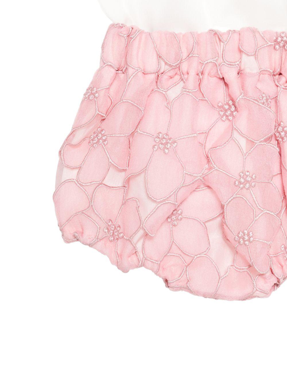 Completo t-shirt e culotte per neonata La Stupenderia multicolore con ricamo floreale - Rubino Kids