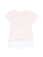 Completo t-shirt e shorts per bambina The Marc Jacobs Kids rosa con stampa grafica - Rubino Kids