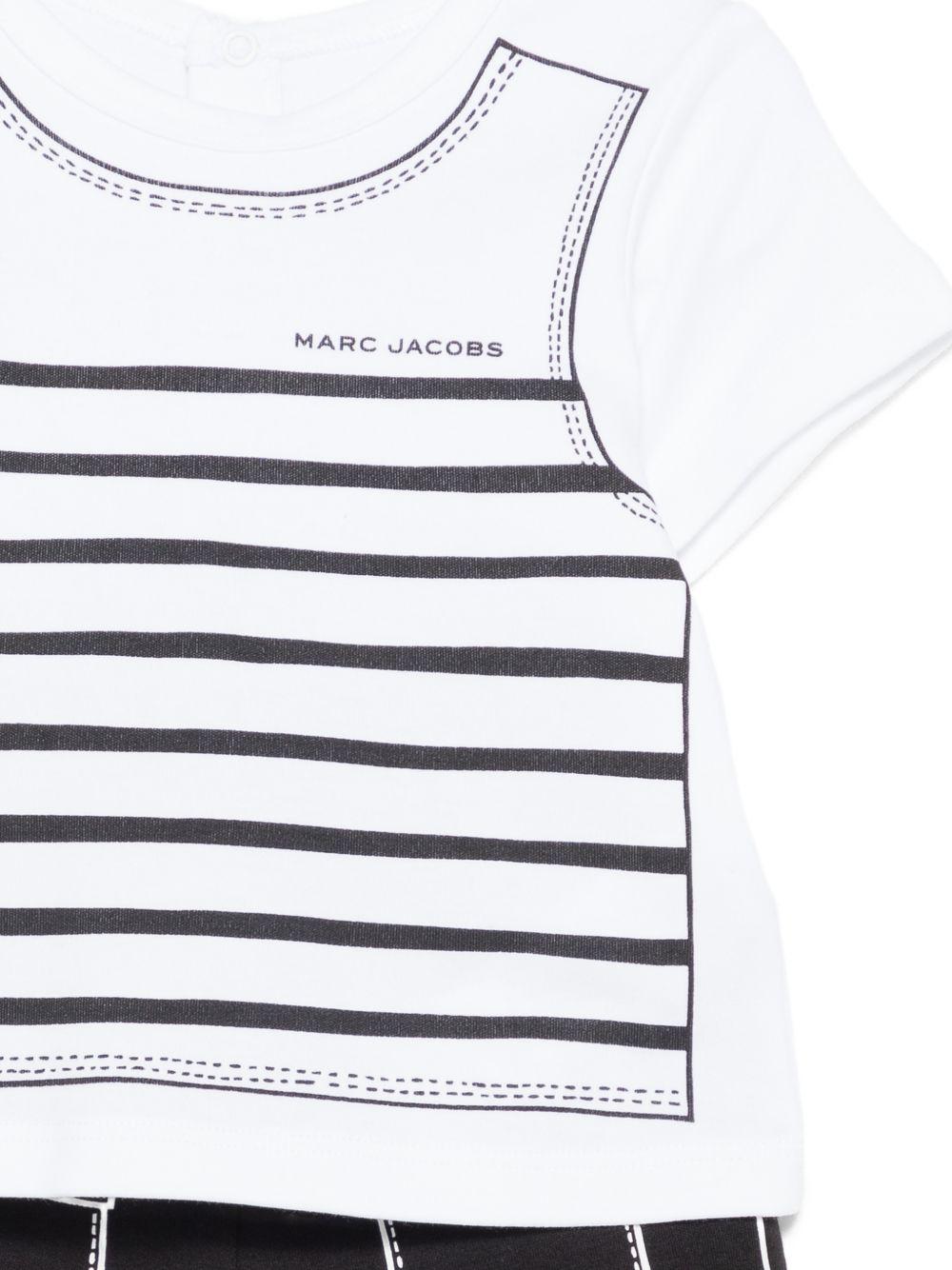 Completo t-shirt e shorts per neonato The Marc Jacobs Kids bianco e nero con disegno canotta - Rubino Kids