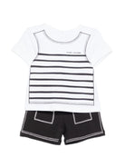 Completo t-shirt e shorts per neonato The Marc Jacobs Kids bianco e nero con disegno canotta - Rubino Kids