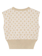 Completo top e gonna per bambina Givenchy Kids beige con motivo intarsiato - Rubino Kids