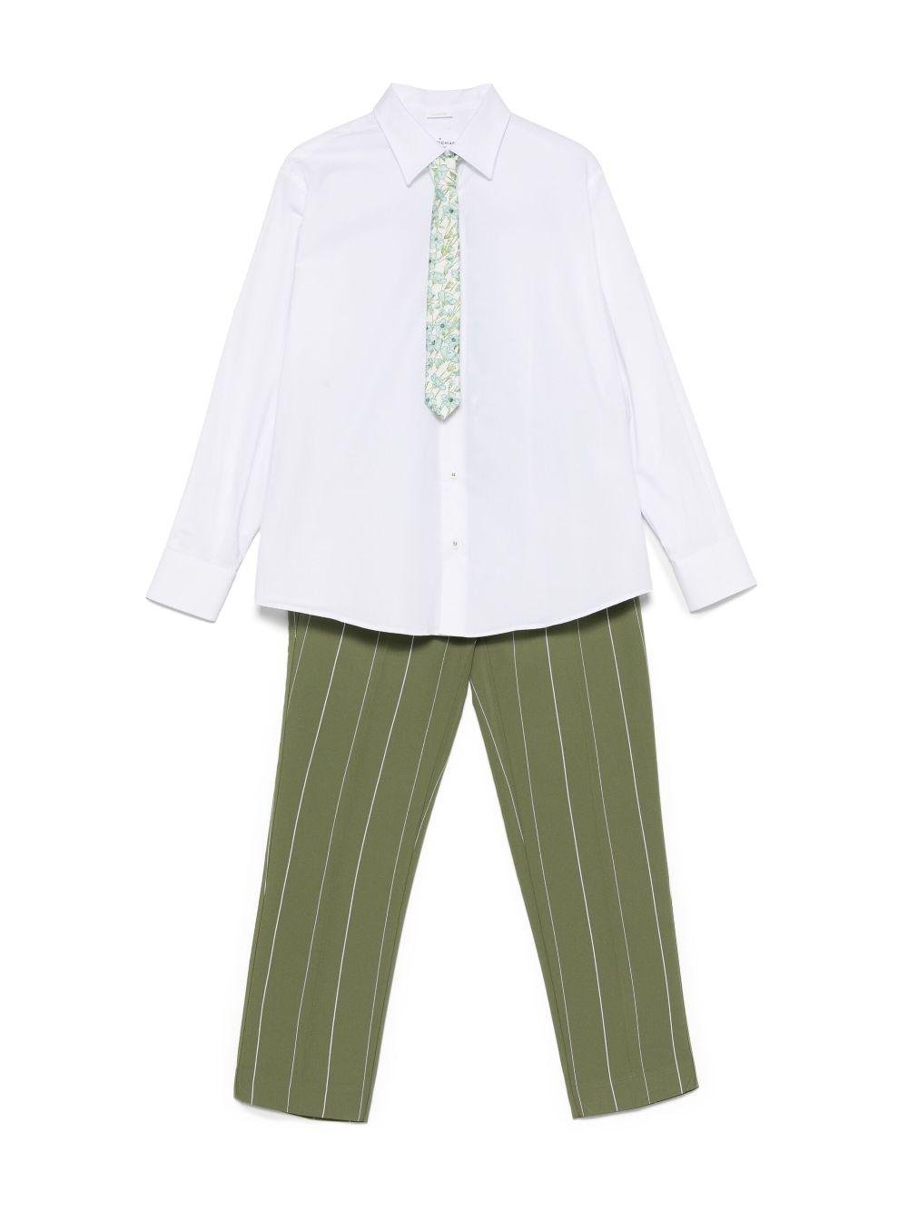 Completo tre pezzi comfort per bambino Colorichiari verde con motivo a righe - Rubino Kids