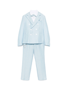 Completo tre pezzi per bambino Colorichiari azzurro con chiusura doppiopetto - Rubino Kids