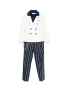 Completo tre pezzi per bambino Colorichiari blu gessato con chiusura doppiopetto - Rubino Kids