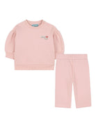 Completo tuta sportiva per neonata Kenzo Kids rosa con logo stampato - Rubino Kids