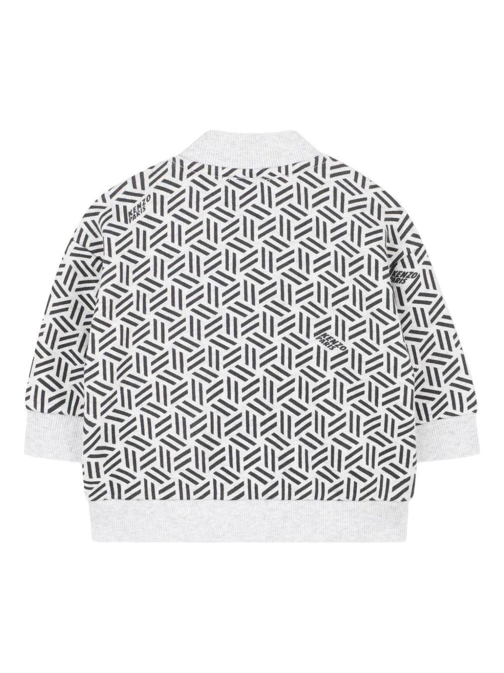 Completo tuta sportiva per neonato Kenzo Kids grigio con motivo con ricamo geometrico - Rubino Kids