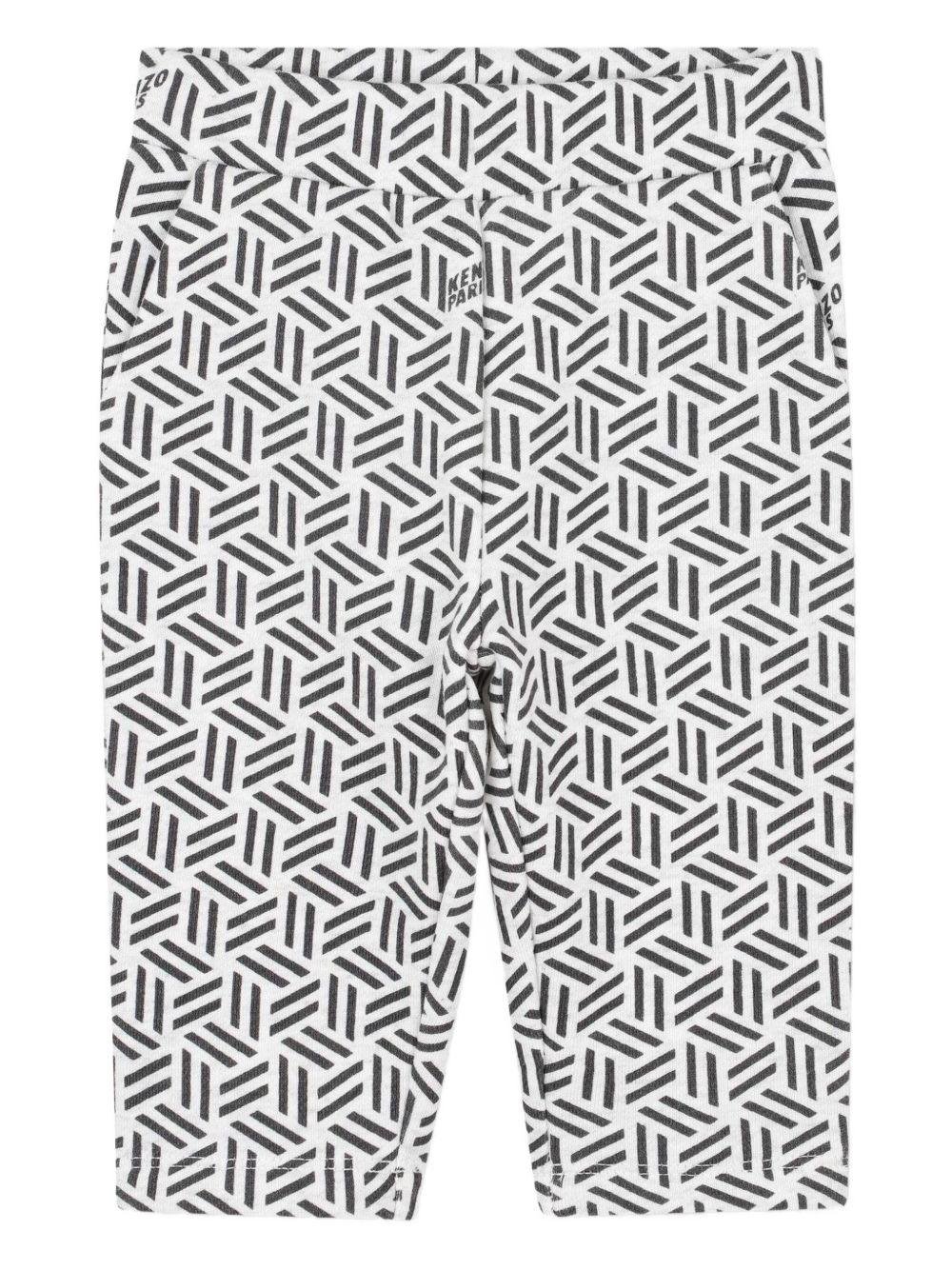 Completo tuta sportiva per neonato Kenzo Kids grigio con motivo con ricamo geometrico - Rubino Kids