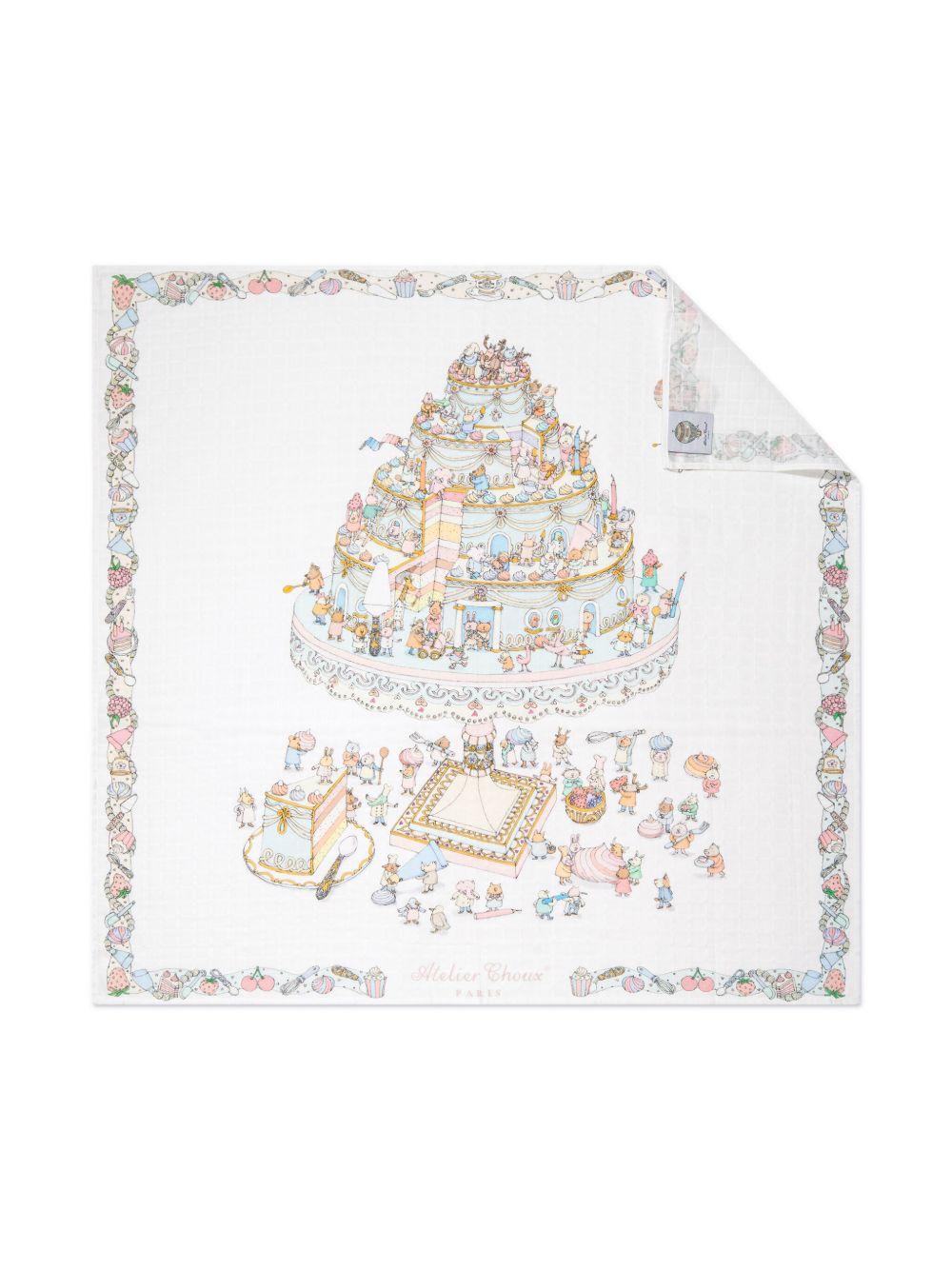Coperta Le Gâteau per neonati Atelier Choux multicolore con stampa grafica - Rubino Kids