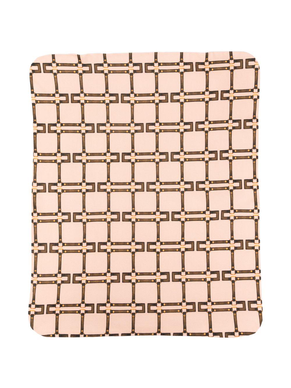 Coperta per neonata Elisebetta Franchi La Mia Bambina rosa con motivo geometrico - Rubino Kids