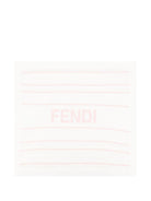 Coperta per neonata Fendi Kids bianco con ricamo e logo rosa - Rubino Kids