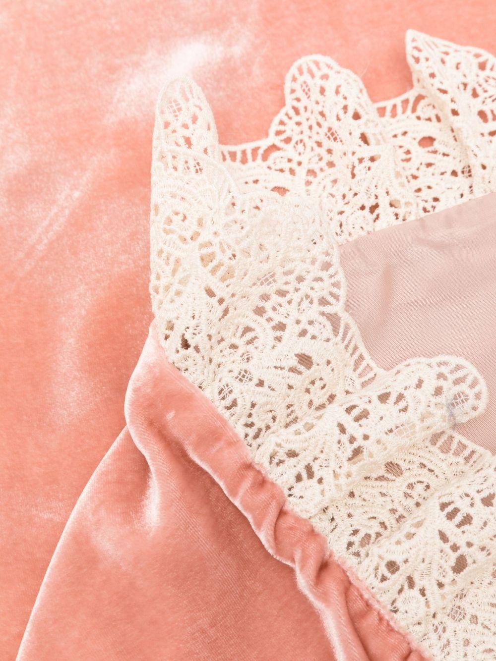 Coperta per neonata Jesurum Baby rosa con dettaglio pizzo - Rubino Kids