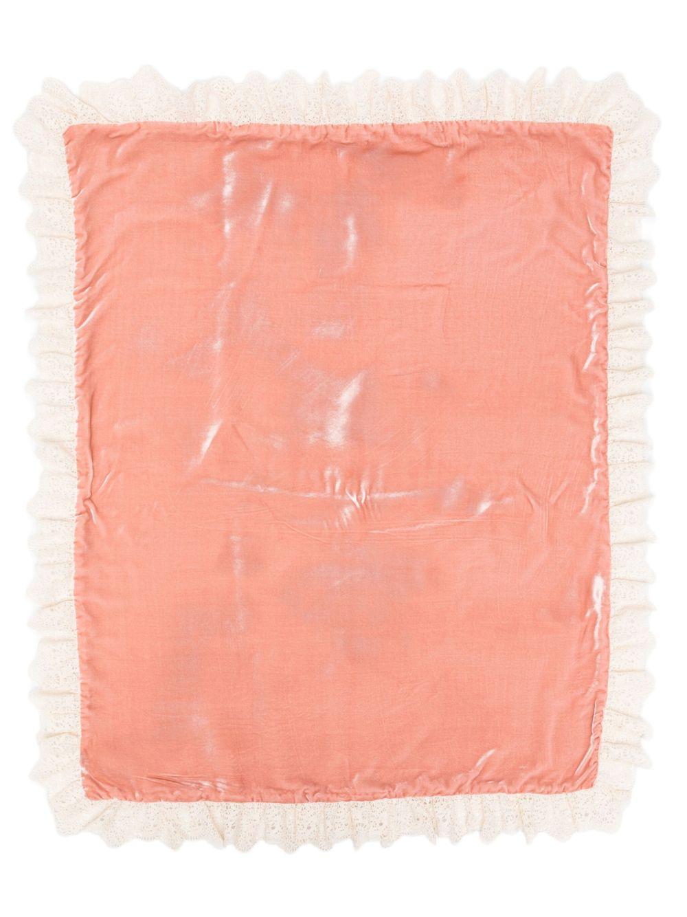 Coperta per neonata Jesurum Baby rosa con dettaglio pizzo - Rubino Kids