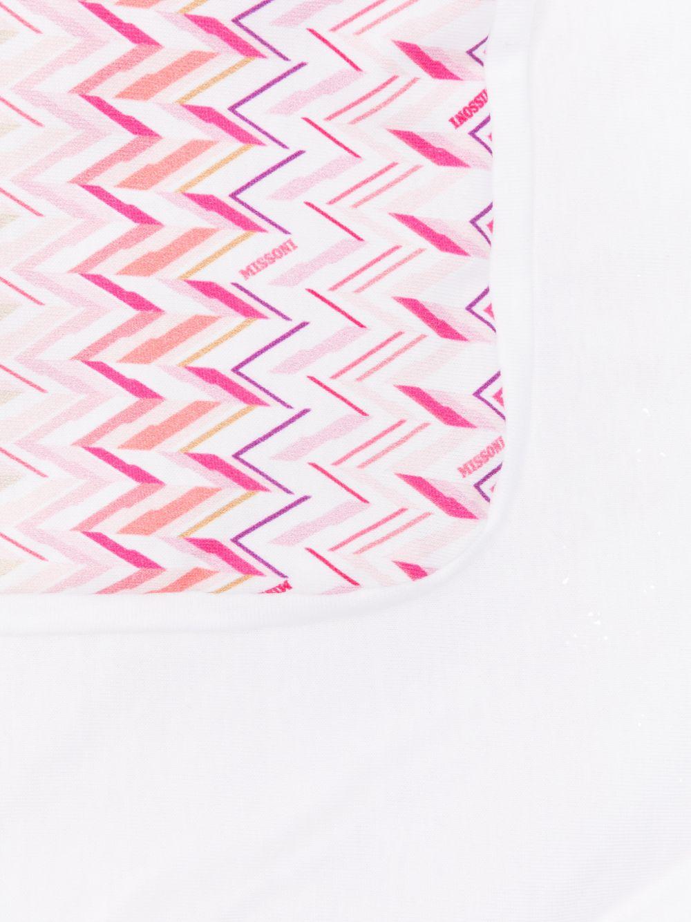 Coperta per neonata Missoni Kids rosa con motivo a zigzag - Rubino Kids