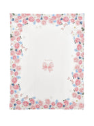 Coperta per neonata Monnalisa bianca con stampa a fiori all - over - Rubino Kids