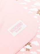 Coperta per neonata Moschino Kids rosa con stampa peluche a forma di nuvola all - over - Rubino Kids