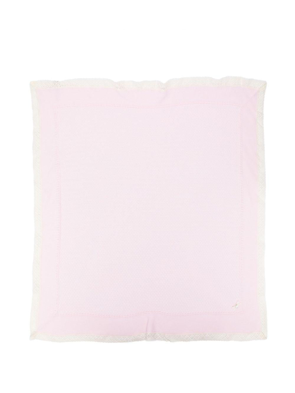 Coperta per neonata Paz Rodríguez rosa con logo ricamato - Rubino Kids