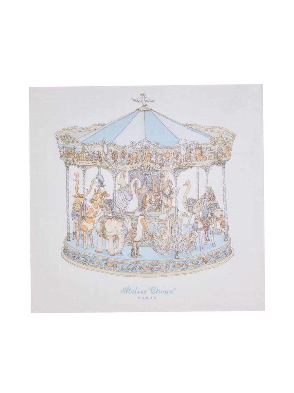 Coperta per neonati Atelier Choux multicolore con stampa illustrazione - Rubino Kids