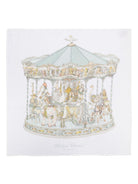 Coperta per neonati Atelier Chuox bianca con stampa Carousel - Rubino Kids