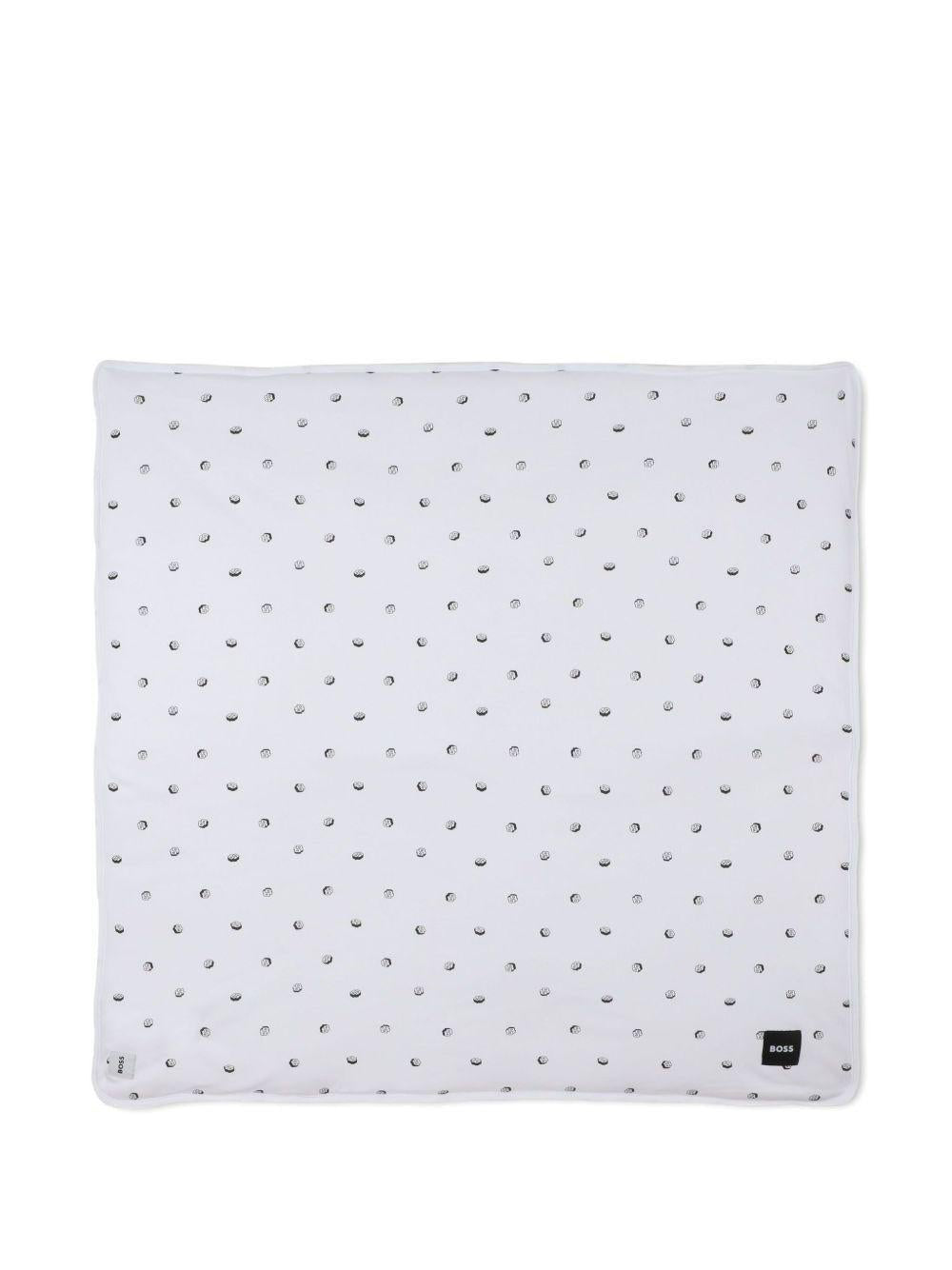 Coperta per neonati Boss Kids bianca con motivo a pois - Rubino Kids